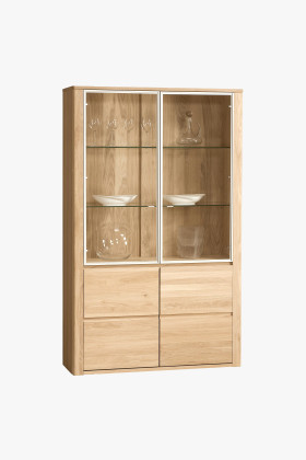 Dvoj-dverová vitrína z dubu, Nice 12 dub bianco